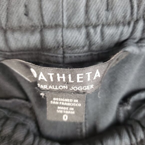 Athleta Farallon Jogger Washed Black Cotton Blend Pull On Pants Womens Size 0 - Picture 6 of 8